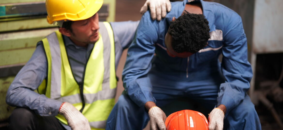 Industrial Engineers in Hard Hats.Work at the Heavy Industry Manufacturing Factory.
