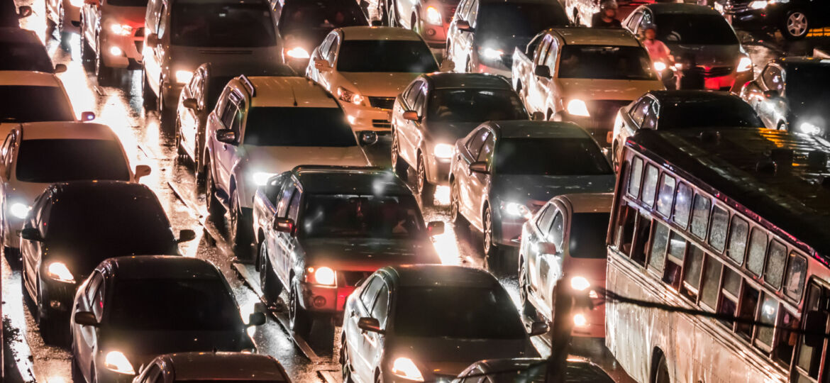 Crowded car in the night